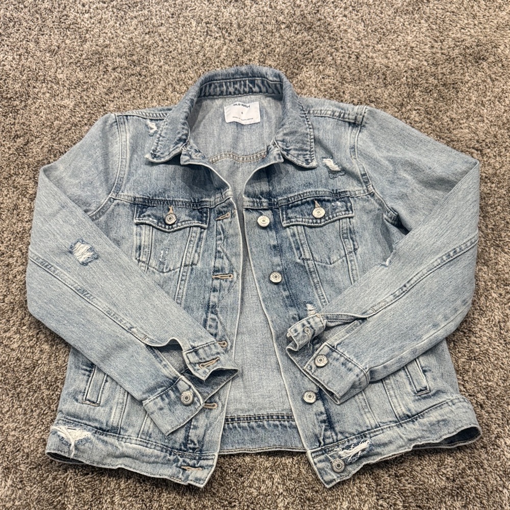 Old Navy Light Wash Distressed Denim Jacket